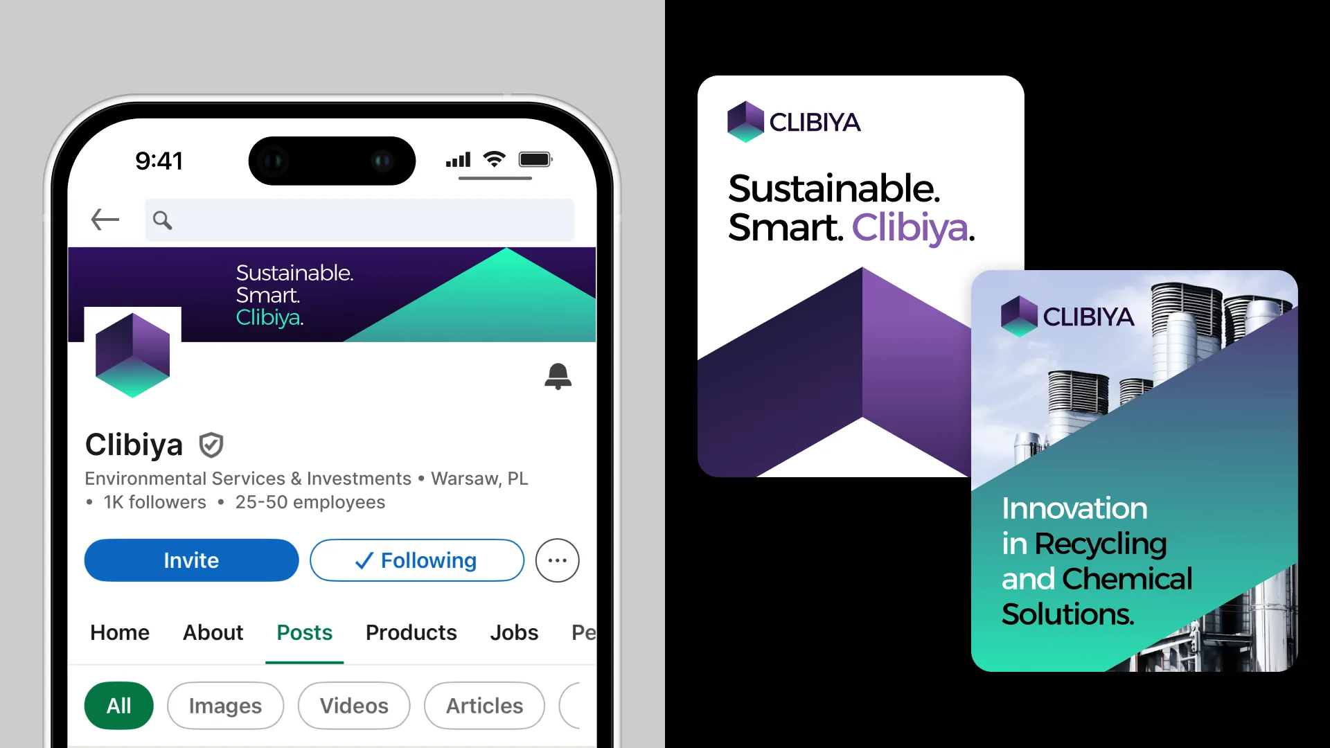 Clibiya — LinkedIn profile and social banners