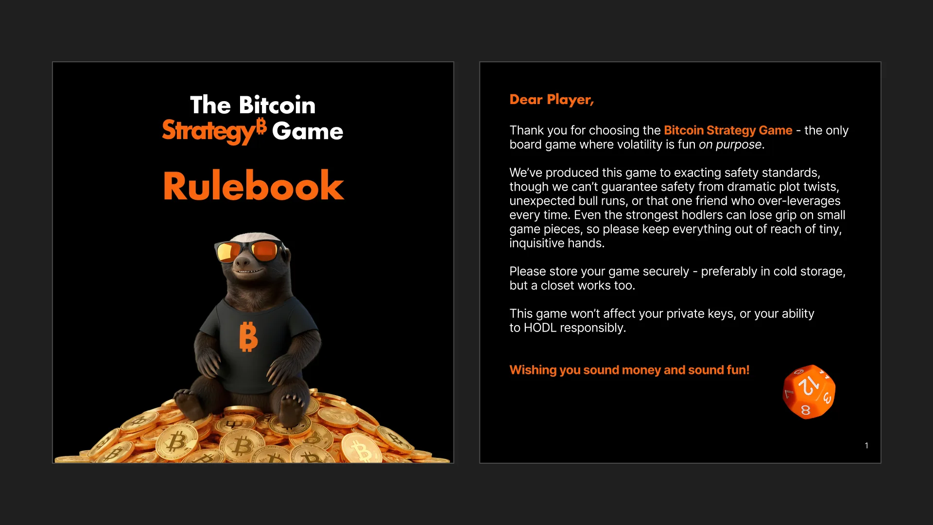 The Bitcoin Strategy Game — rulebook spreads