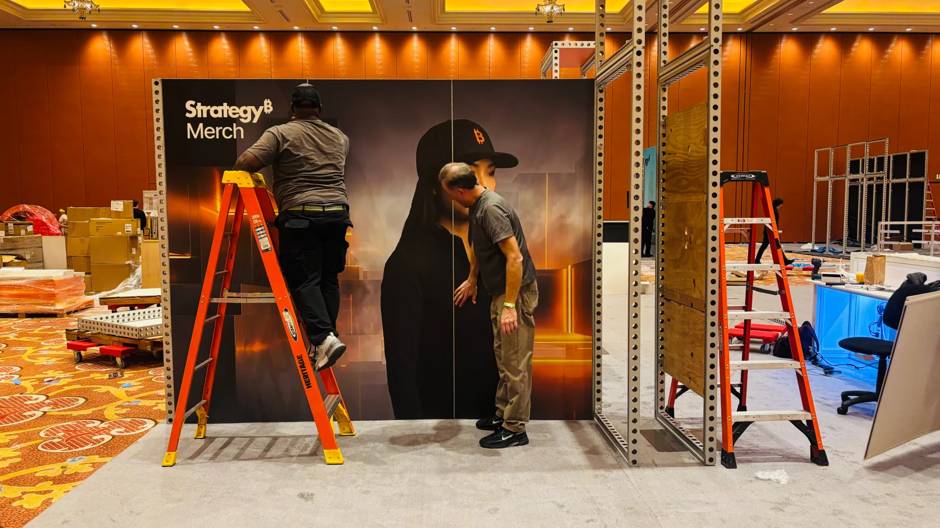 Strategy World 2026 — merch booth install